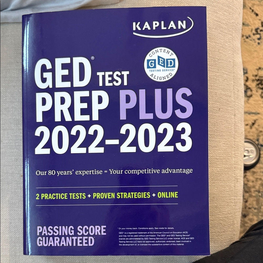 NWT Kaplan Purple GED Test Prep Plus Guide